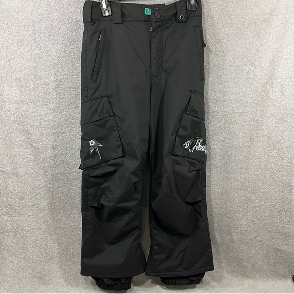 BURTON Ski Pant Boys Medium Black Cargo insulated snowboarding Snow unisex - Picture 1 of 9